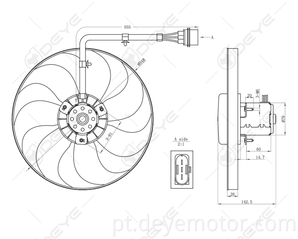 6N0959455F Radador de ventilador de resfriamento para A3 TT VW Golf Lupo New Beetle Skoda Octavia Seat Toledo